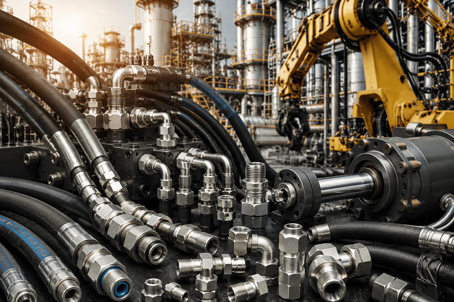 Hydraulique industrielle à Bordeaux : flexibles, raccords et transfert de fluides pour l’industrie